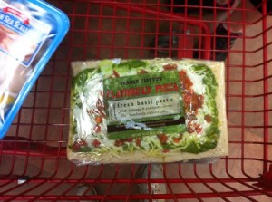 Flatbread pizza with basil pesto